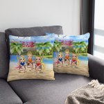Personalized Friendship Seaside White Clouds Picnic Vacation Seagull Throw Pillow Cover Best Friend Gift  Home Decoration