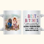 Personalized Best Bitches Keeping Each Other Sane White Ceramic Mug Friend Gifts C-type Handle