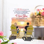 Personalized This Couple on Beach Chairs Sunset Glow Design I Love You and Will Love You Unti Acrylic Plaque Anniversary Gift Acrylic Decoration