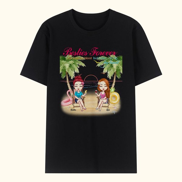 Personlig Besties Forever Girl Sister Baddräkt Party T-shirt Minnesgåva Basic Unisex T-shirt