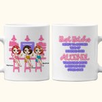 Henkilökohtainen Best Bitches Besties Besties Friendship Celebration Valkoinen keraaminen muki Ystävyys lahja Astianpesukone ja mikroaaltouuni Safe
