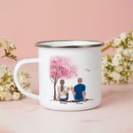 Personalized You and Me We Got This Couple by the Tree Enamel Mug with Handle Anniversary Valentine's Day Gifts for Her