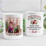 Cadeaux personnalisés de tasse en céramique blanche de meilleurs amis pour toujours d'amitié de longue distance pour BFF