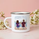 Personalized I Love You I Am Keeping You Forever Seaside Sweet Enamel Mug with Handle Valentine's Day Birthday Gifts