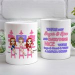 Personalisierte Besties Schwestern Frauen Freundschaft Weiße Keramiktasse Geschenk Spülmaschinen- und mikrowellengeeignet