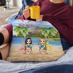 Personalized Best Friend Friendship Seaside Blue Sky  Waves White Clouds Vacation Throw Pillow Cover Birthday Bedroom Decor