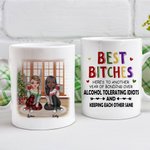 Personalised Best Bitches Best Friend White Ceramic Mug Sister Dishwasher and Microwave Safe
