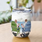 Gepersonaliseerde Husband and Wife Enjoy Life Travel Partners Zeemeeuw Wijn Tumbler Verjaardag met Isolatie Effect