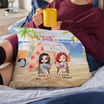Personalised Best Friends Sisters Love Summer Surf Throw Pillow Cover Anniversary Sofa Decor