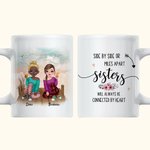 Personalised Side By Side Or Miles Apart Besties Will Always Be Connected By Heart White Ceramic Mug Bestie Gifts for Women