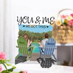 Personalized This Couple on Beach Chairs Design with Lakeside View Acrylic Plaque Couple Gift House Decorations