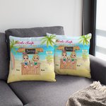 Gepersonaliseerde Zussen Vriendin Cheers Seaside Bloemen Kiosk Strand Pillow Cover Verjaardag Slaapkamer Decor
