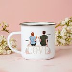 Personalised Husband and Wife Travel Partner for Life Enamel Mug 11oz Valentine's Day Christmas Gift for Her