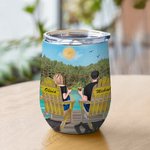 Personalised Couple You and Me Enjoy Forest Landscape Love Forever Wine Tumbler Valentine's Day Suitable for Hot and Cold Liquids