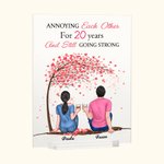 Personalised Couple Sitting Under Tree Flower Annoying Each Other Acrylic Plaque Girlfriend Gifts Desk Ornament