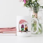 Personalized Life is Better with a Bestie Cherry Blossom Tree White Ceramic Mug Bestie Gifts for Women for Office and Home