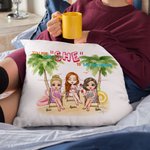 Personalized Girlfriend Friendship Lasts Forever Seaside Sunset Beach Throw Pillow Cover Anniversary Bedroom Decor