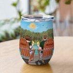 Personalised  Couple Love Forever Lake and Forest  Wine Tumbler Birthday Easy to Clean