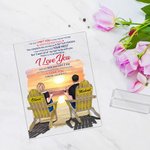 Personalized This Couple on Beach Chairs Sunset Glow Design I Love You and Will Love You Unti Acrylic Plaque Anniversary Gift Acrylic Decoration