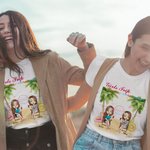 Personalized Girlfriend Friendship Seaside Vacation Party T-shirt Birthday Gift