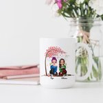 Personalized Cherry Blossom Tree Side By Side Or Miles Apart Besties Will Always Be Connected White Ceramic Mug Friend Gifts Coffee Mug
