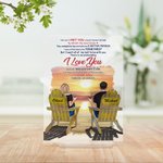 Personalized This Couple on Beach Chairs Sunset Glow Design I Love You and Will Love You Unti Acrylic Plaque Anniversary Gift Acrylic Decoration