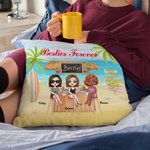 Personalized Best Friend Friendship Seaside The Waves Coconut Tree Throw Pillow Cover Birthday Home Decoration