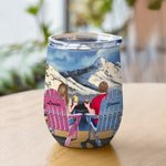 Personnalisé Couple Love Each Other Watch Snow Scene Wine Tumbler Anniversary 12oz