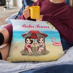 Personalised Sisters by Heart Besties Best Friends Sisters Forever Seaside Summer Throw Pillow Cover Best Friend Gift Home Decoration
