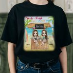 T-shirt personnalisé de fête de vacances d'été de bar de plage de filles de Besties cadeau de carnaval