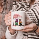 Personalized Life is Better with a Bestie Cherry Blossom Tree White Ceramic Mug Bestie Gifts for Women for Office and Home