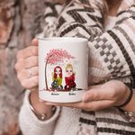 Merci personnalisé pour les cadeaux de tasse en céramique blanche d'arbre de fleur de cerisier debout pour des amis pour le bureau et la maison