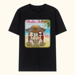 Personalized Besties Forever Sisters by Heart Beach Party Trip T-shirt Carnival Travel