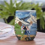 Personligt par Man och fru Resa Snöberg Vin Tumbler Jubileum med Isoleringseffekt