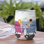 Personnalisé Couple Love Each Other for Many Years Travel Together Snow Wine Tumbler Anniversary Suitable for Hot and Cold Liquids