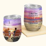 Personalised Forever Yours I Love You Leisurely Couple  Wine Tumbler Valentine's Day with Insulation Effect