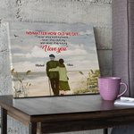 Personnalisé je t'aime jamais arrêter bord de mer vieux Couple affiche sans cadre peinture mur Art imprimer saint valentin anniversaire