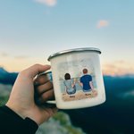 Esposo y Esposa Personalizada Compañero de Viaje para la Vida Pareja en la Costa del Mar Esmalte Taza Durable Día de San Valentín Cumpleaños