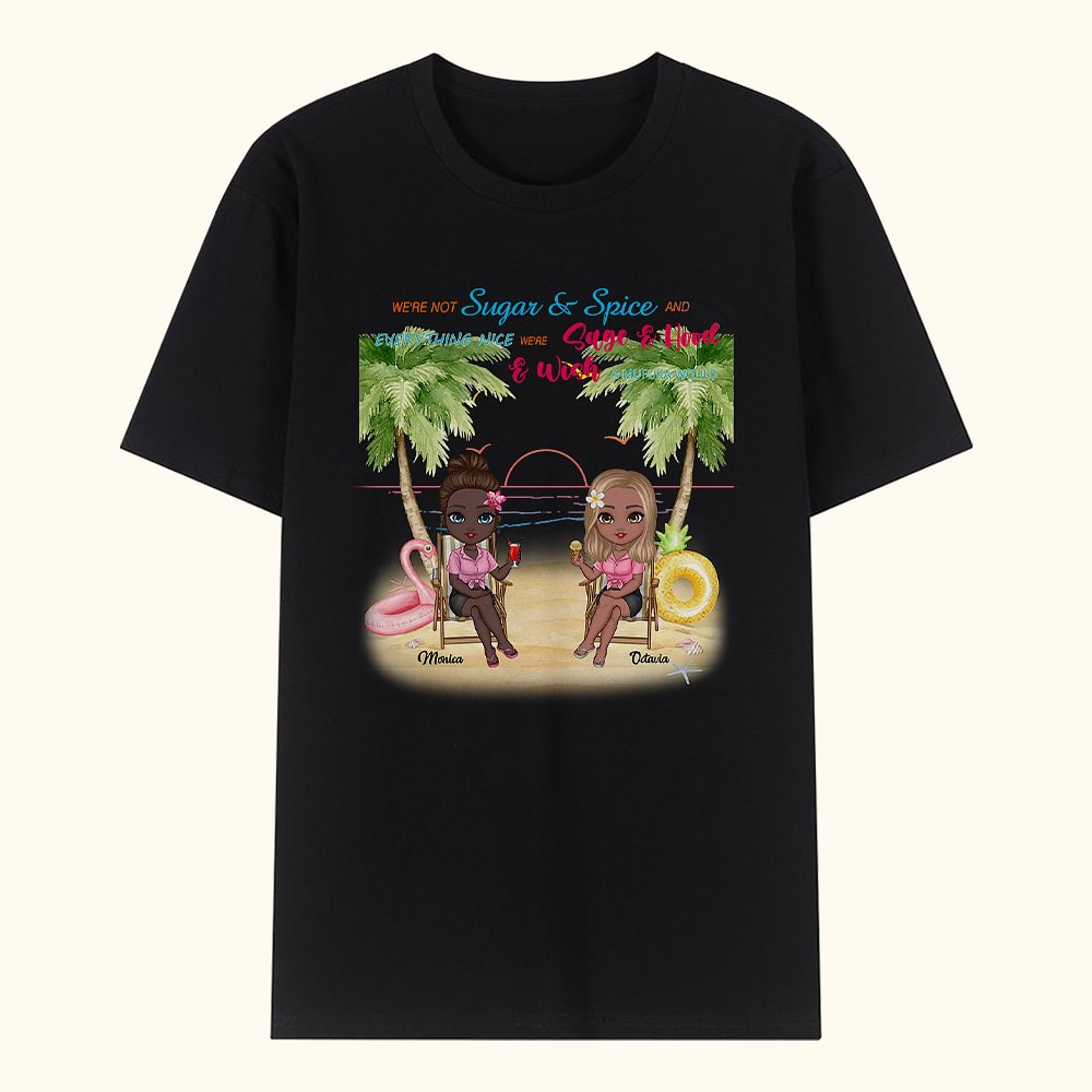 Personalisierte Besties Schwestern Beste Freunde Frauen Mädchen Freundschaft T-shirt Geburtstagsgeschenk Sport