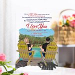 Personalised I Love You This Couple on Beach Chairs Design Acrylic Plaque Valentine's Day Gift House Decorations