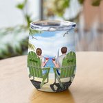 Personalized Forever Yours Couple Watching Summer Seaside Scenery Together Tumbler Valentine's Day