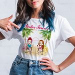 Personlig Besties Forever Girl Sister Baddräkt Party T-shirt Minnesgåva Basic Unisex T-shirt 2