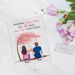 Personalised Couple Sitting Under Tree Flower Annoying Each Other Acrylic Plaque Girlfriend Gifts Desk Ornament