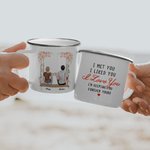 Personalised I Like You I Like You Keeping You Forever Swing Enamel Mug Strong and Durable Christmas Valentine's Day