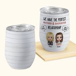 Personlig perfekt mor og datter-forhold Love My Mom Wine Tumbler Thanksgiving Day-gave Lett å rengjøre