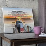Personalised I Love You Forever to My Husband Old Couple Sunset Poster Frameless Painting Wall Decor Anniversary Valentine's Day