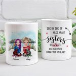 Besties personnalisés seront toujours connectés par Heart Mountain Lake View Tasse en céramique blanche Cadeaux d'ami Passe au lave-vaisselle et a