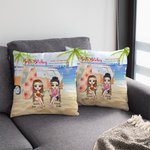 Personalizzato Surf Summer Landscape Seaside Best Friends Sisters Throw Pillow Cover Anniversary Bedroom Decor