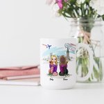Personalised Life is Better with Besties Travel Theme White Ceramic Mug Friendship Gifts C-type Handle