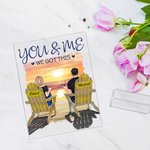 Personalisierte Seaside Sonnenuntergang Dieses Paar am Strand Stühle Design Acryl Plaque Jahrestag Geschenk Acryl Dekoration